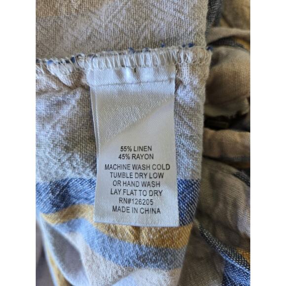 Just Living Womens Large Linen Blend Stripe Wide Leg Pants Coastal Pants Beachy - Picture 6 of 9